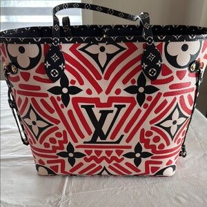 Louis Vuitton Red and Black Geometric Tote